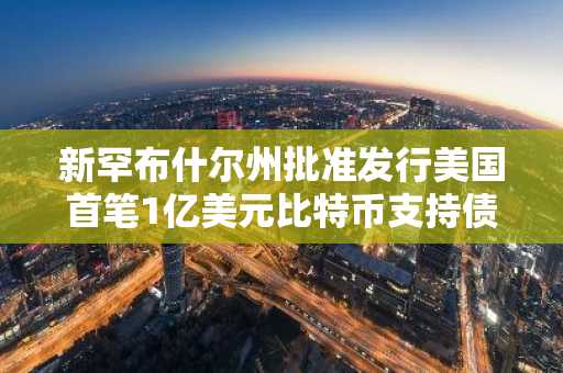 新罕布什尔州批准发行美国首笔1亿美元比特币支持债券。