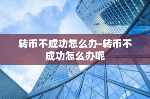 转币不成功怎么办-转币不成功怎么办呢