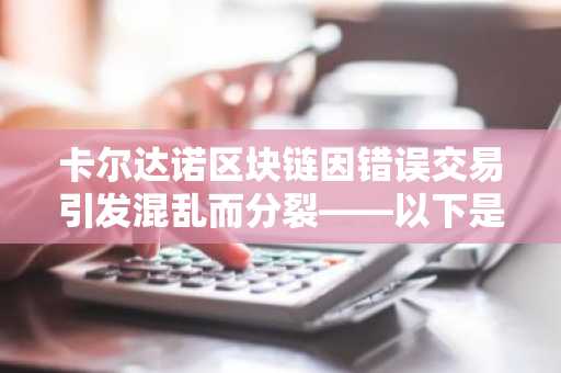 卡尔达诺区块链因错误交易引发混乱而分裂——以下是事件真相
