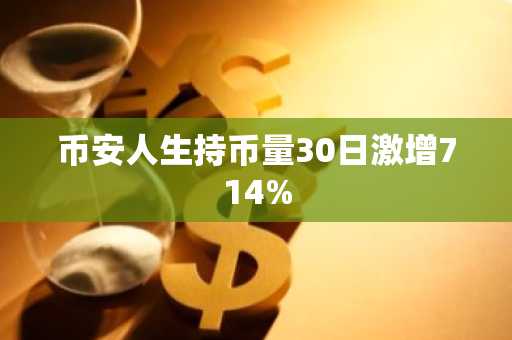 币安人生持币量30日激增714%
