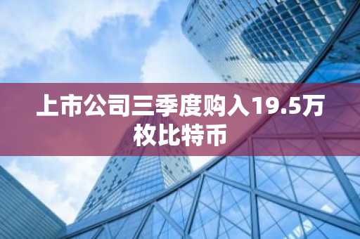 上市公司三季度购入19.5万枚比特币