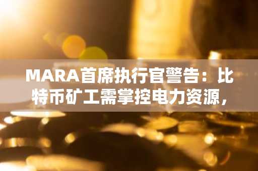 MARA首席执行官警告：比特币矿工需掌控电力资源，否则将在下次减半前面临淘汰