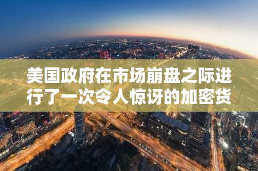 美国政府在市场崩盘之际进行了一次令人惊讶的加密货币转移