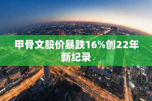 甲骨文股价暴跌16%创22年新纪录