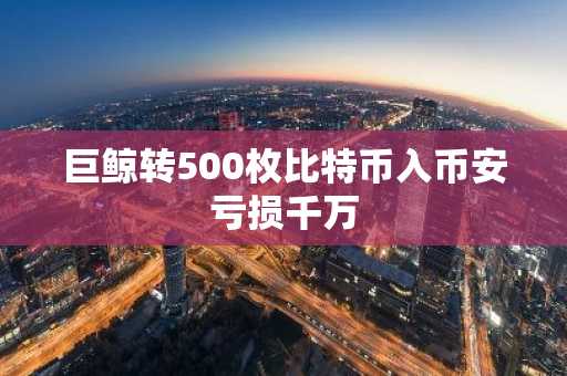 巨鲸转500枚比特币入币安亏损千万