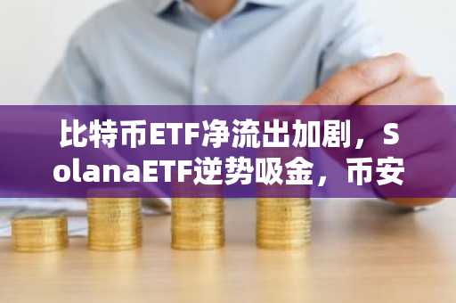 比特币ETF净流出加剧，SolanaETF逆势吸金，币安Binance助你把握波动机遇