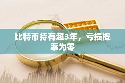 比特币持有超3年，亏损概率为零