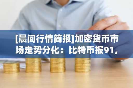 [晨间行情简报]加密货币市场走势分化：比特币报91,467美元，以太坊持稳于3,034美元