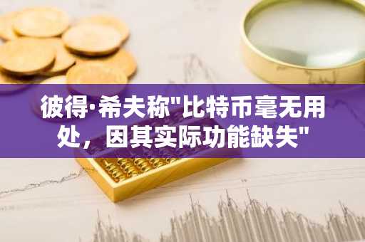 彼得·希夫称"比特币毫无用处,因其实际功能缺失"