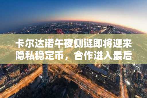 卡尔达诺午夜侧链即将迎来隐私稳定币，合作进入最后阶段