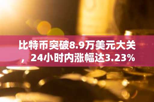 比特币突破8.9万美元大关，24小时内涨幅达3.23%