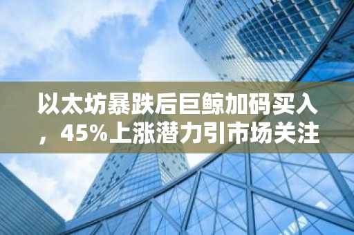 以太坊暴跌后巨鲸加码买入，45%上涨潜力引市场关注