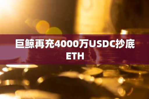 巨鲸再充4000万USDC抄底ETH
