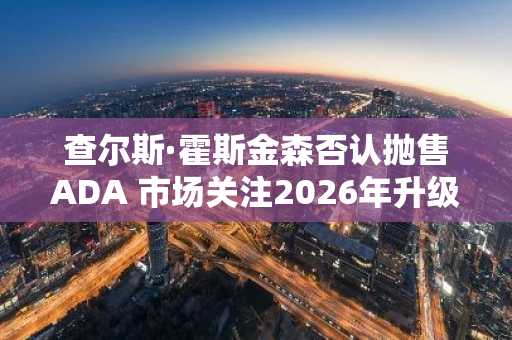 查尔斯·霍斯金森否认抛售ADA 市场关注2026年升级进展
