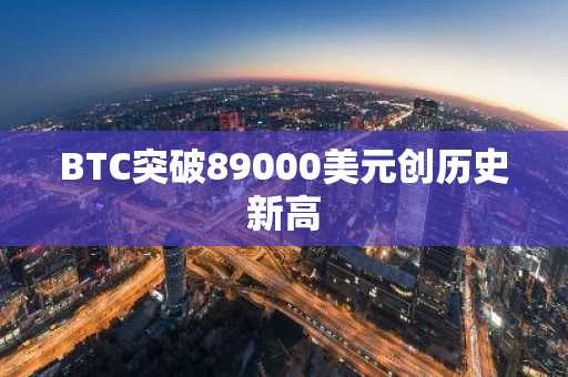 BTC突破89000美元创历史新高