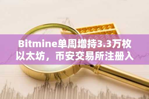 Bitmine单周增持3.3万枚以太坊，币安交易所注册入口助力用户布局数字资产