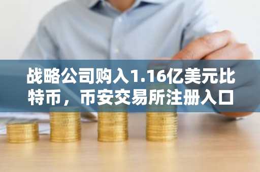 战略公司购入1.16亿美元比特币，币安交易所注册入口助你把握市场趋势