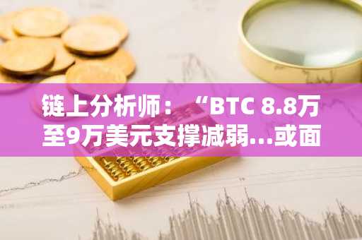 链上分析师：“BTC 8.8万至9万美元支撑减弱…或面临9.2万美元高波动”