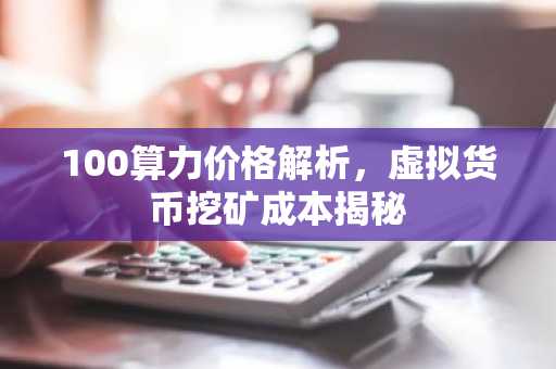 100算力价格解析，虚拟货币挖矿成本揭秘