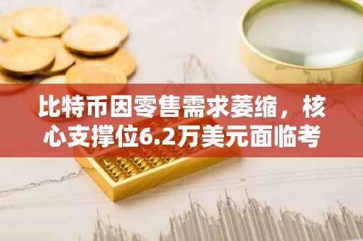 比特币因零售需求萎缩，核心支撑位6.2万美元面临考验