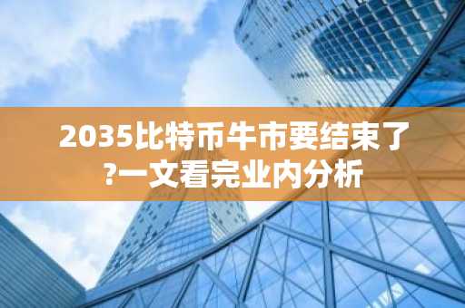 2035比特币牛市要结束了?一文看完业内分析