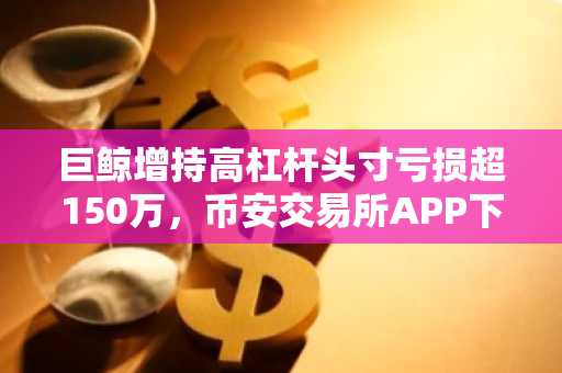 巨鲸增持高杠杆头寸亏损超150万，币安交易所APP下载入口助你稳健交易