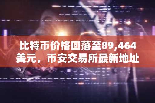 比特币价格回落至89,464美元，币安交易所最新地址助力交易决策