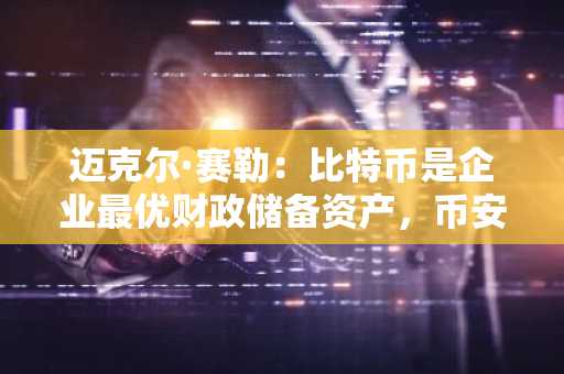 迈克尔·赛勒：比特币是企业最优财政储备资产，币安注册入口助你轻松布局