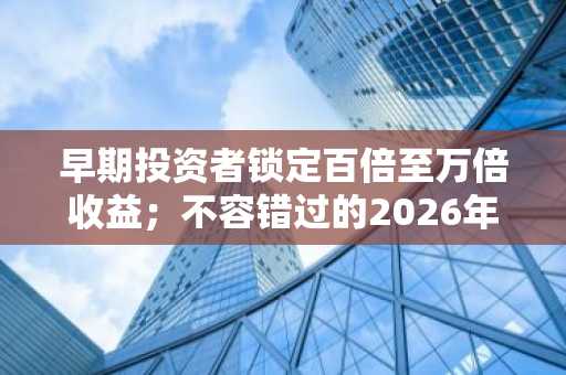 早期投资者锁定百倍至万倍收益；不容错过的2026年潜力替代币投资指南