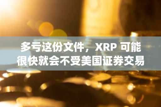 多亏这份文件,XRP 可能很快就会不受美国证券交易委员会 (SEC) 的法律制裁。