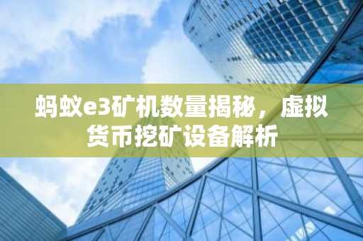 蚂蚁e3矿机数量揭秘，虚拟货币挖矿设备解析