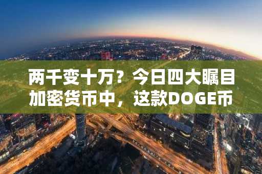 两千变十万?今日四大瞩目加密货币中,这款DOGE币正在印证可能