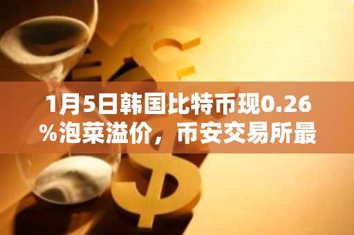 1月5日韩国比特币现0.26%泡菜溢价，币安交易所最新地址可查