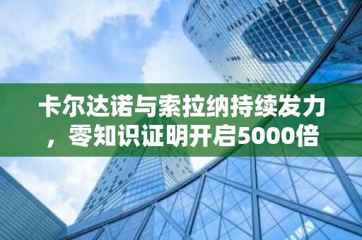 卡尔达诺与索拉纳持续发力，零知识证明开启5000倍回报窗口