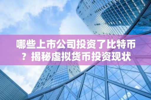 哪些上市公司投资了比特币？揭秘虚拟货币投资现状