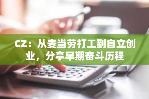 CZ：从麦当劳打工到自立创业，分享早期奋斗历程