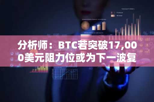 分析师：BTC若突破17,000美元阻力位或为下一波复苏浪潮奠定基础