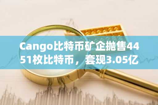 Cango比特币矿企抛售4451枚比特币，套现3.05亿美元以削减债务并推进人工智能基础设施建设