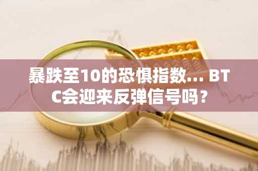 暴跌至10的恐惧指数… BTC会迎来反弹信号吗？