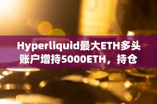 Hyperliquid最大ETH多头账户增持5000ETH,持仓总量达10.5万ETH,亏损持续扩大