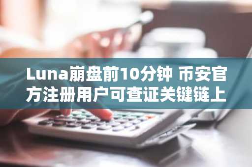 Luna崩盘前10分钟 币安官方注册用户可查证关键链上数据