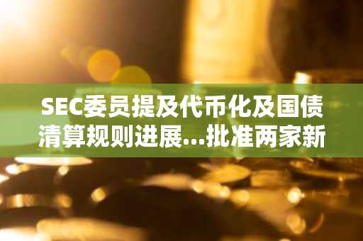SEC委员提及代币化及国债清算规则进展...批准两家新设清算机构注册