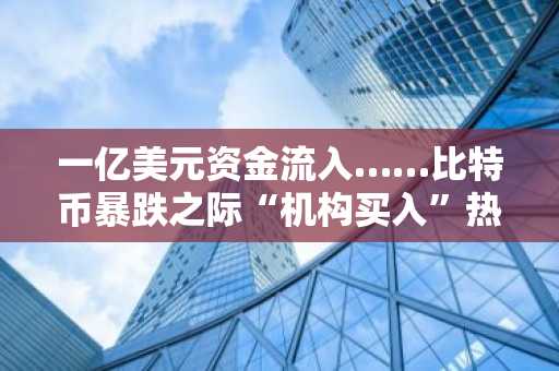 一亿美元资金流入……比特币暴跌之际“机构买入”热潮不减