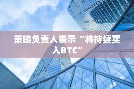 策略负责人表示“将持续买入BTC”