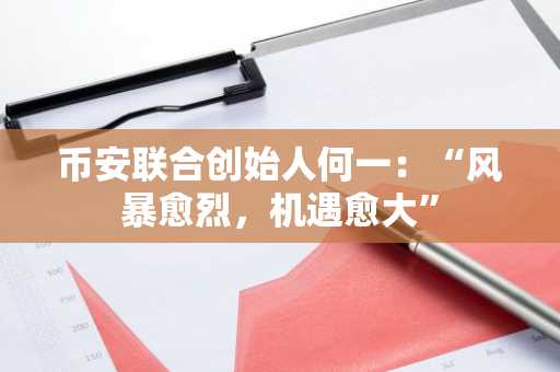 币安联合创始人何一：“风暴愈烈，机遇愈大”