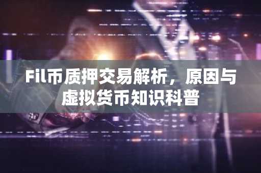 Fil币质押交易解析,原因与虚拟货币知识科普