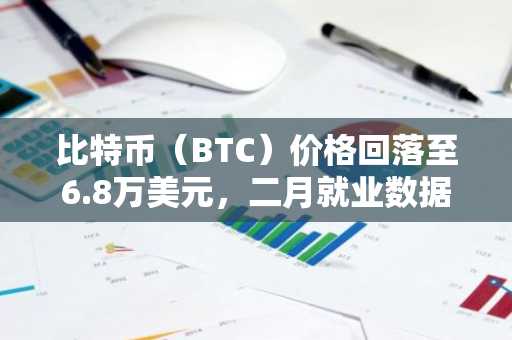 比特币（BTC）价格回落至6.8万美元，二月就业数据低迷引发市场调整
