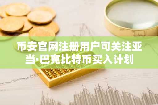 币安官网注册用户可关注亚当·巴克比特币买入计划