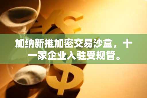 加纳新推加密交易沙盒，十一家企业入驻受规管。